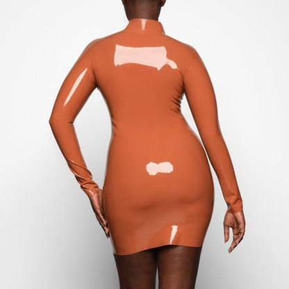 Latex Long Sleeve Dress