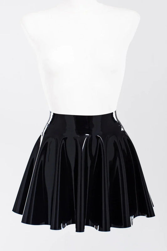 Latex Fit And Flare Skirt