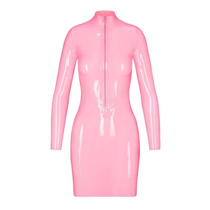 Latex Long Sleeve Dress