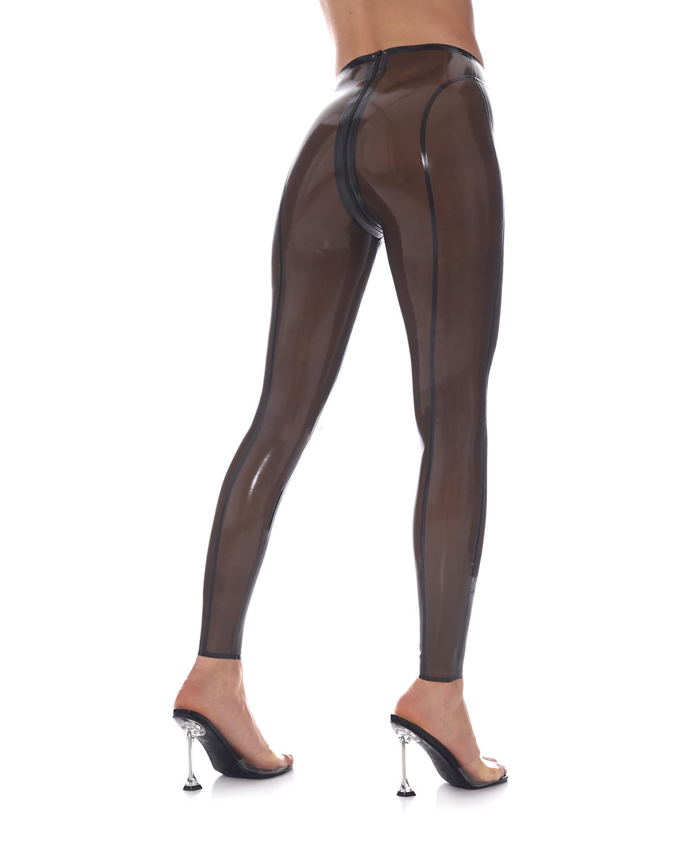 Latex High Waist Leggings "Eros" Smokey Black