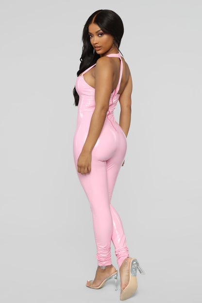 Latex Jumpsuit - Light Pink