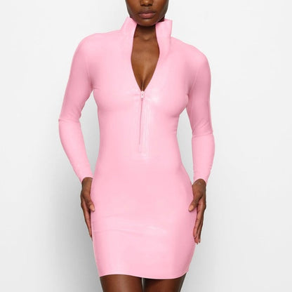 Latex Long Sleeve Dress