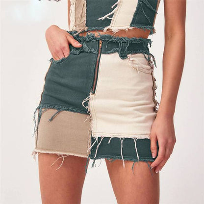 Boldessa® Back Home Denim Mini Skirt