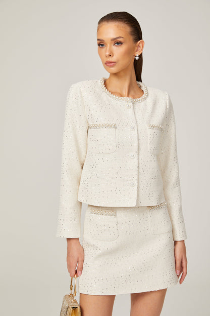 Capucine sequined tweed jacket & skirt matching set