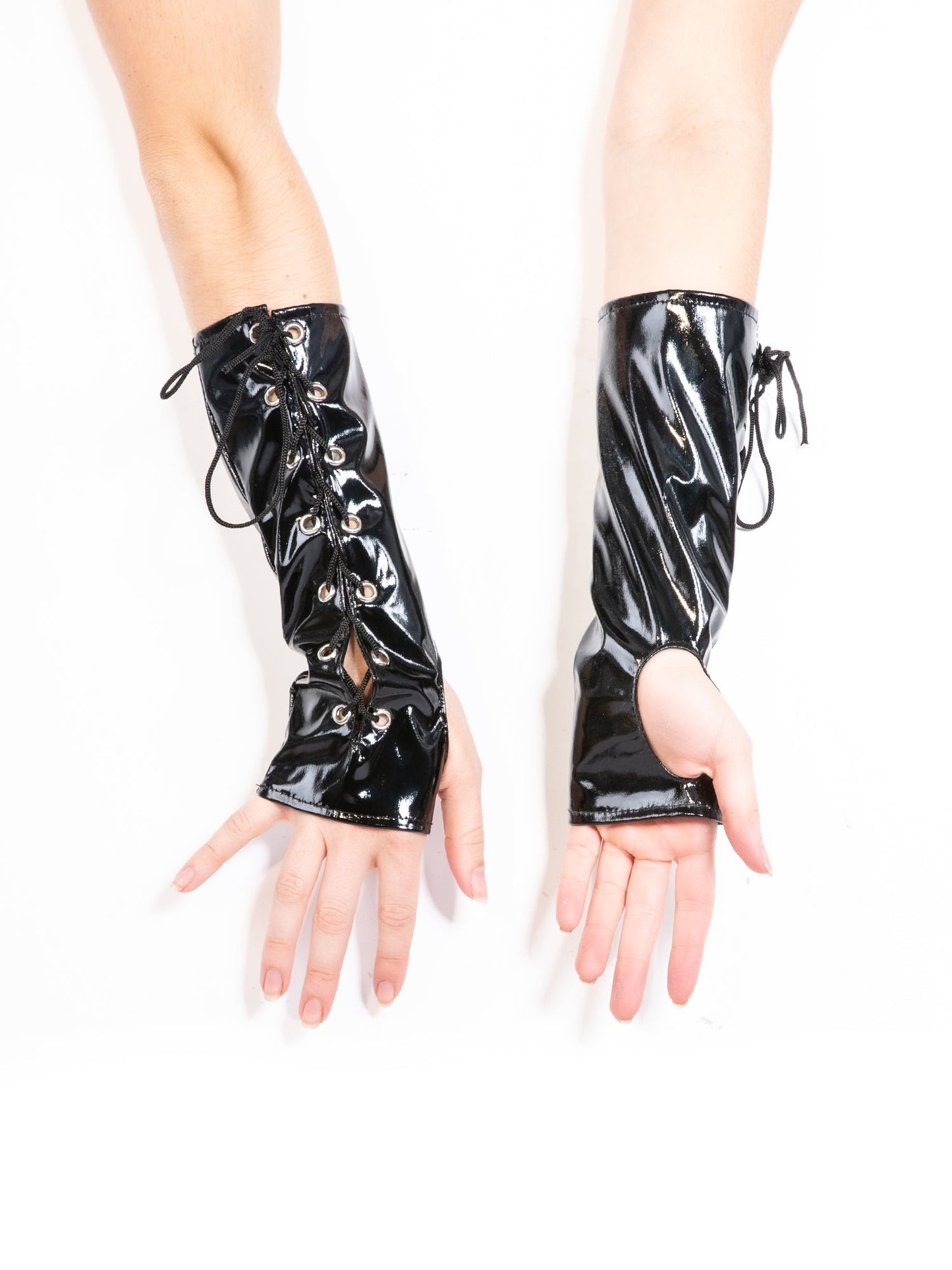 PVC Burgundy Gauntlet Gloves