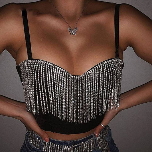 Boldessa® Overbroad Sexy Tassel Crop Top