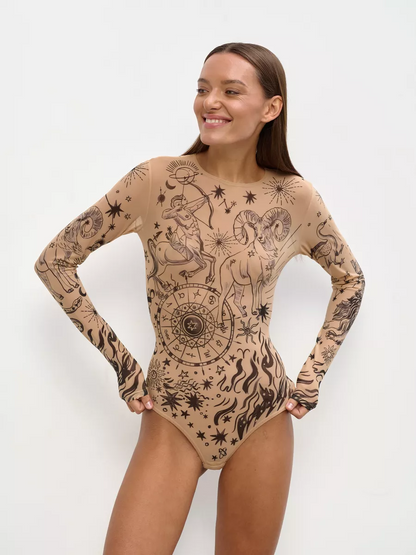 Boldessa® Zodiac Tattoo Mesh Bodysuit