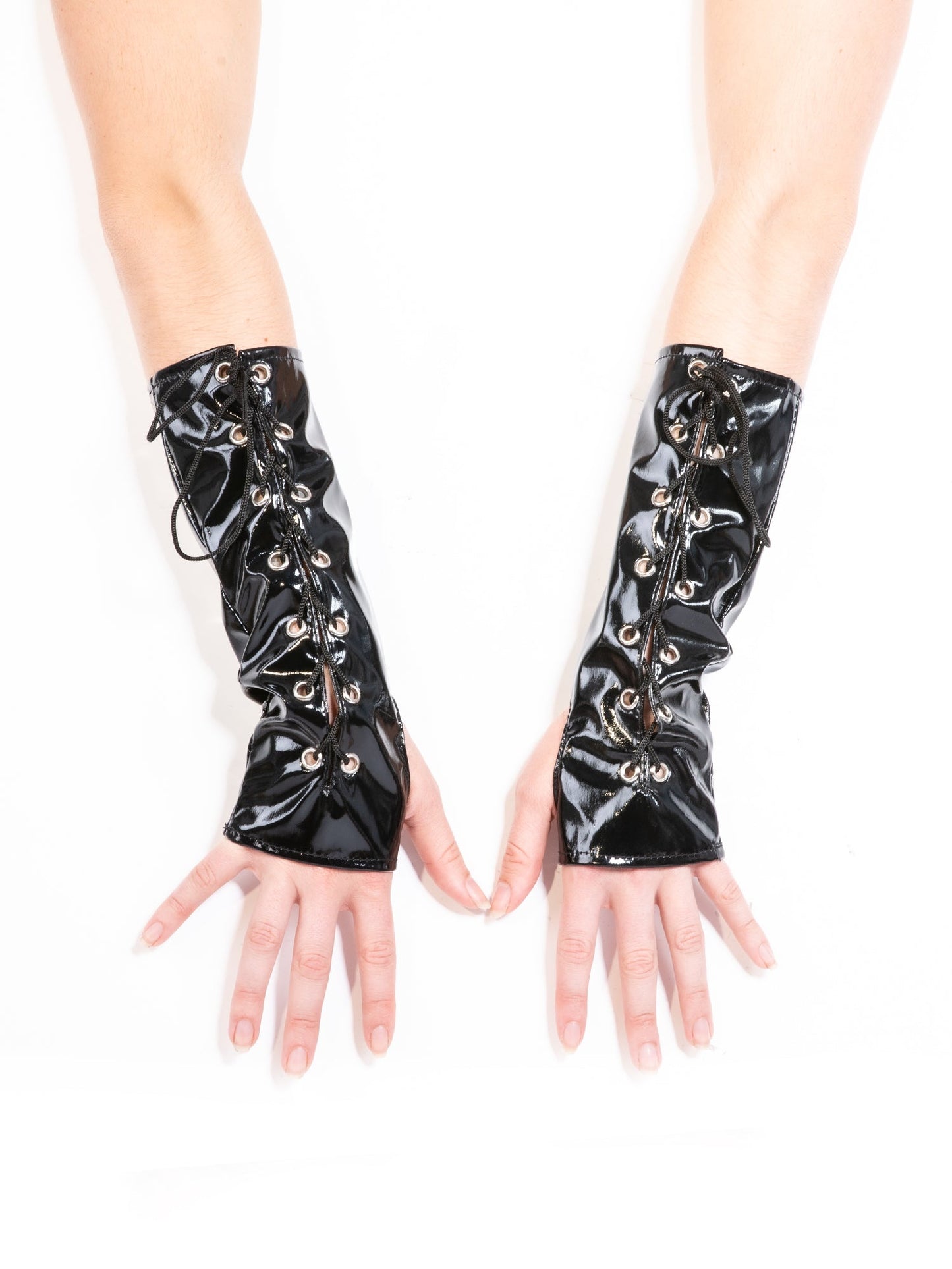 PVC Burgundy Gauntlet Gloves