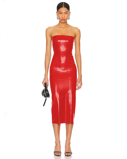 Latex Strapless Dress