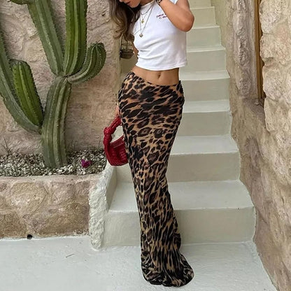 Boldessa® Untamed Elegance Sheer Leopard Skirt