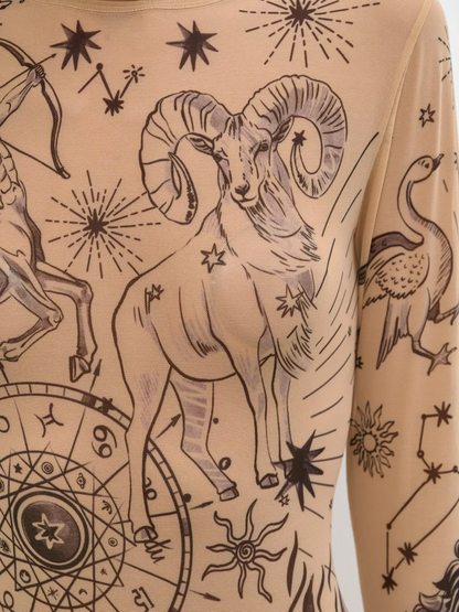 Boldessa® Zodiac Tattoo Mesh Bodysuit