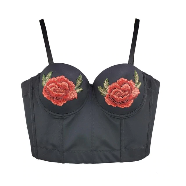 Boldessa® Embroidery Baby Rose Crop Top