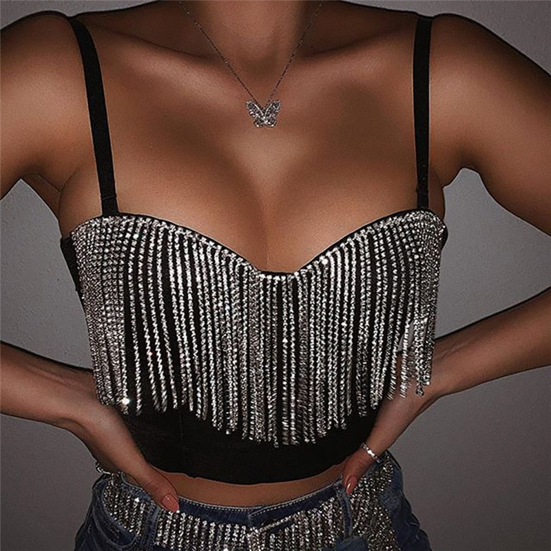 Boldessa® Overbroad Sexy Tassel Crop Top