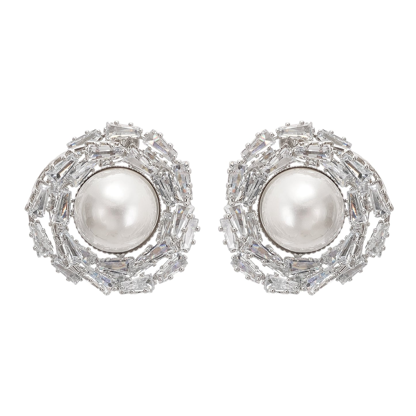 Emmelina crystal-embellished faux-pearl earrings