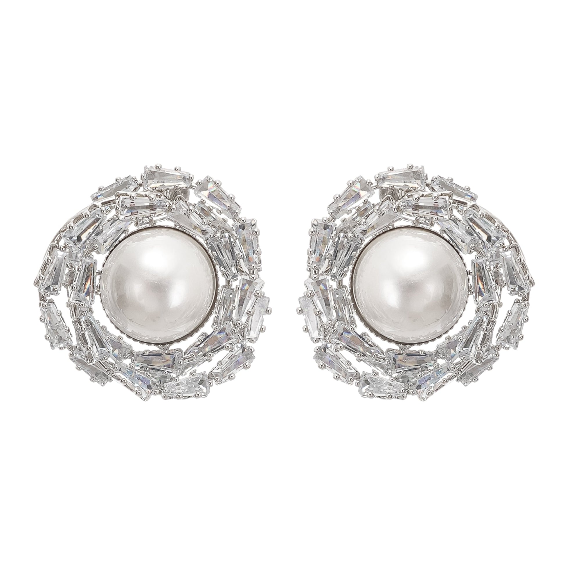 Emmelina crystal-embellished faux-pearl earrings