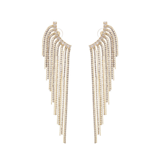 Georgie crystal-embellished tassel earrings