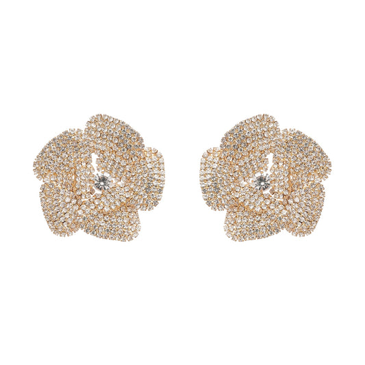 Saira crystal-embellished floral earrings