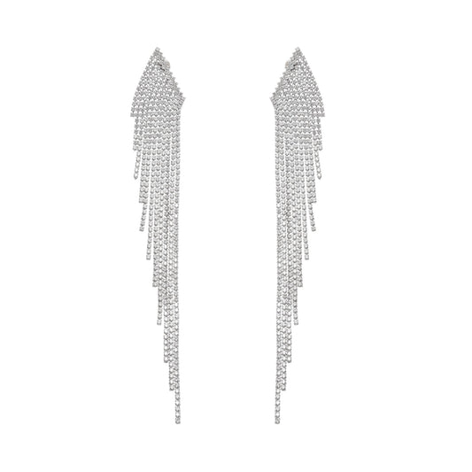 Amaris silver polished tassel earrings