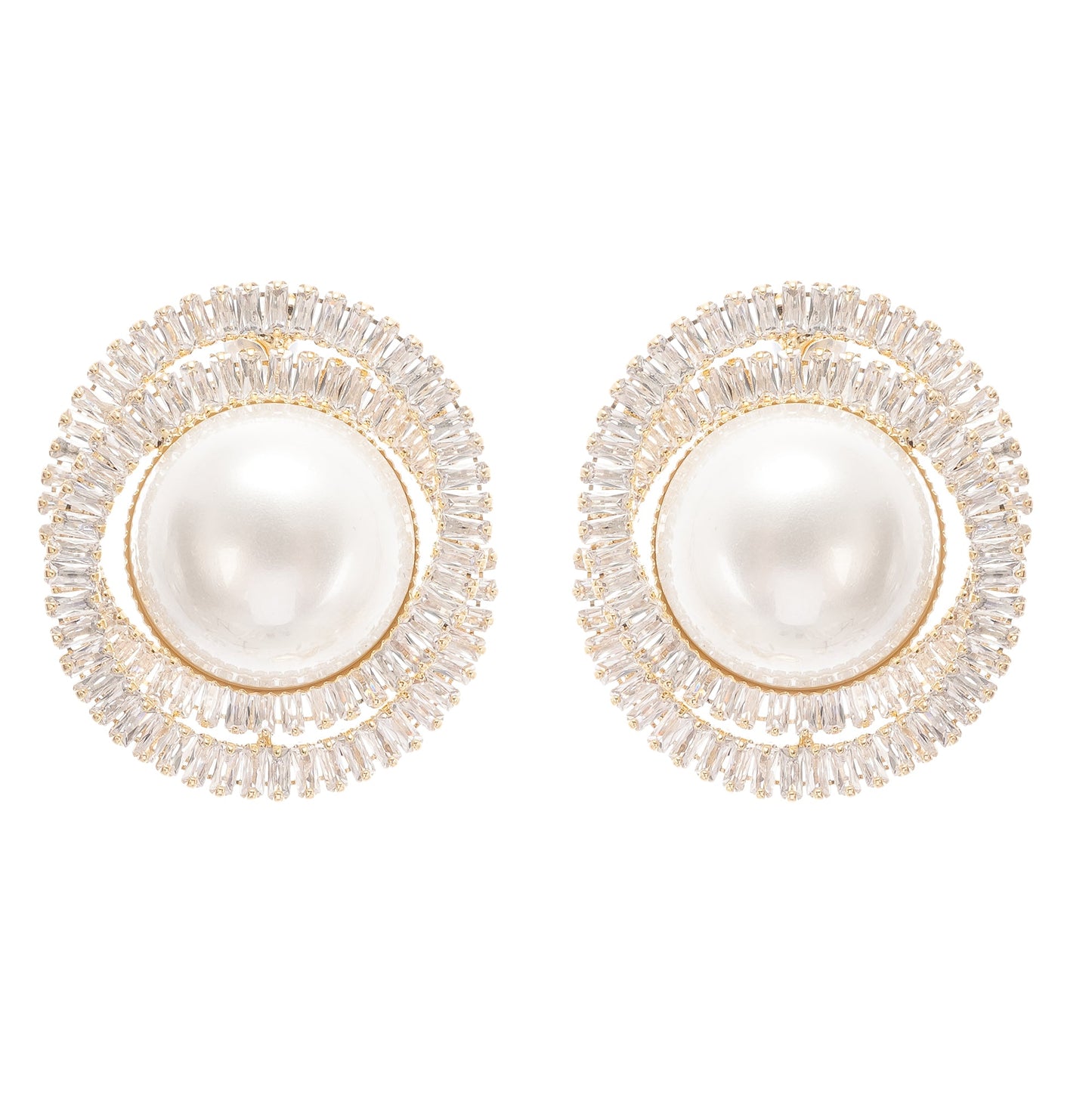 Éléonore crystal faux-pearl earrings