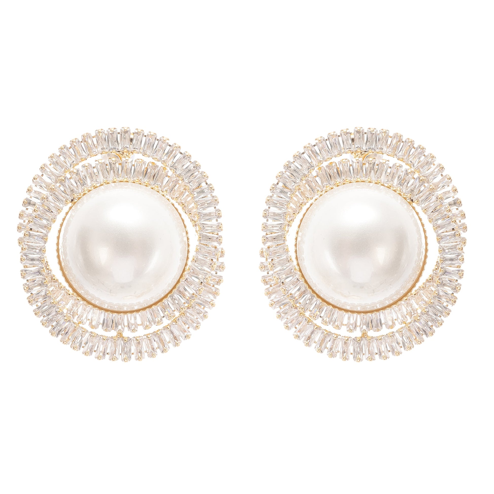 Éléonore crystal faux-pearl earrings