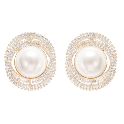 Éléonore crystal faux-pearl earrings