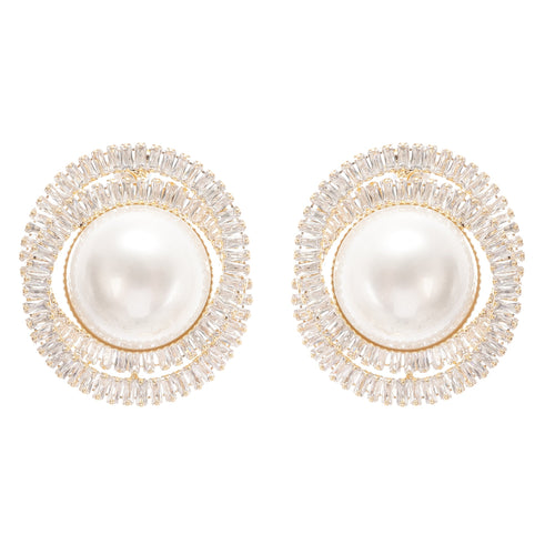 Éléonore crystal faux-pearl earrings