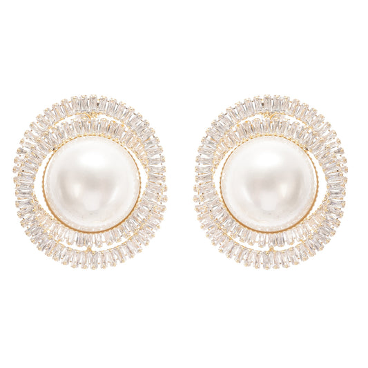 Éléonore crystal faux-pearl earrings