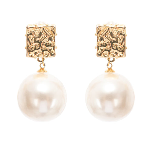 Grace faux-pearl drop earrings