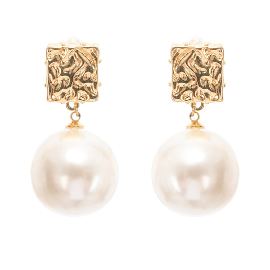 Grace faux-pearl drop earrings