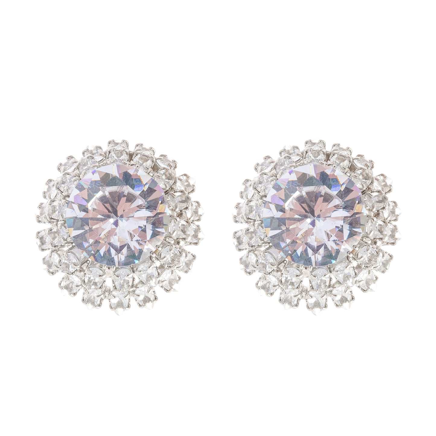 Gina blue rhinestone stud earrings