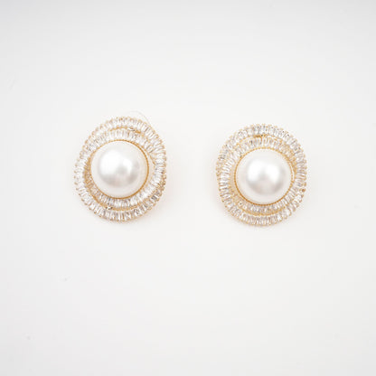 Éléonore crystal faux-pearl earrings