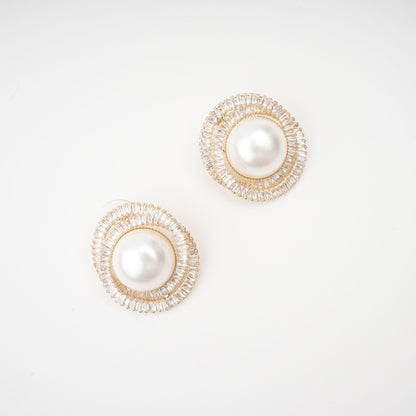 Éléonore crystal faux-pearl earrings