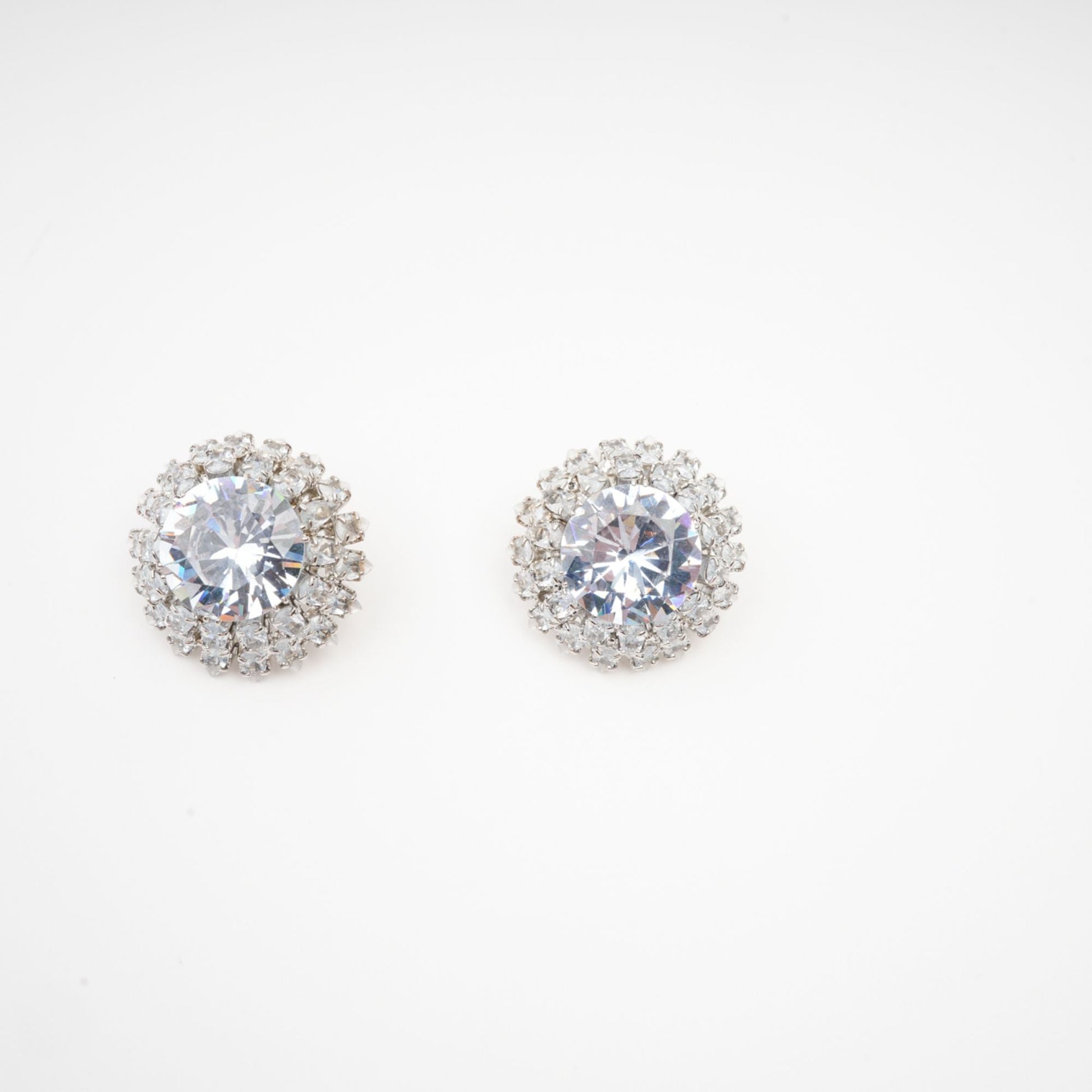 Gina blue rhinestone stud earrings