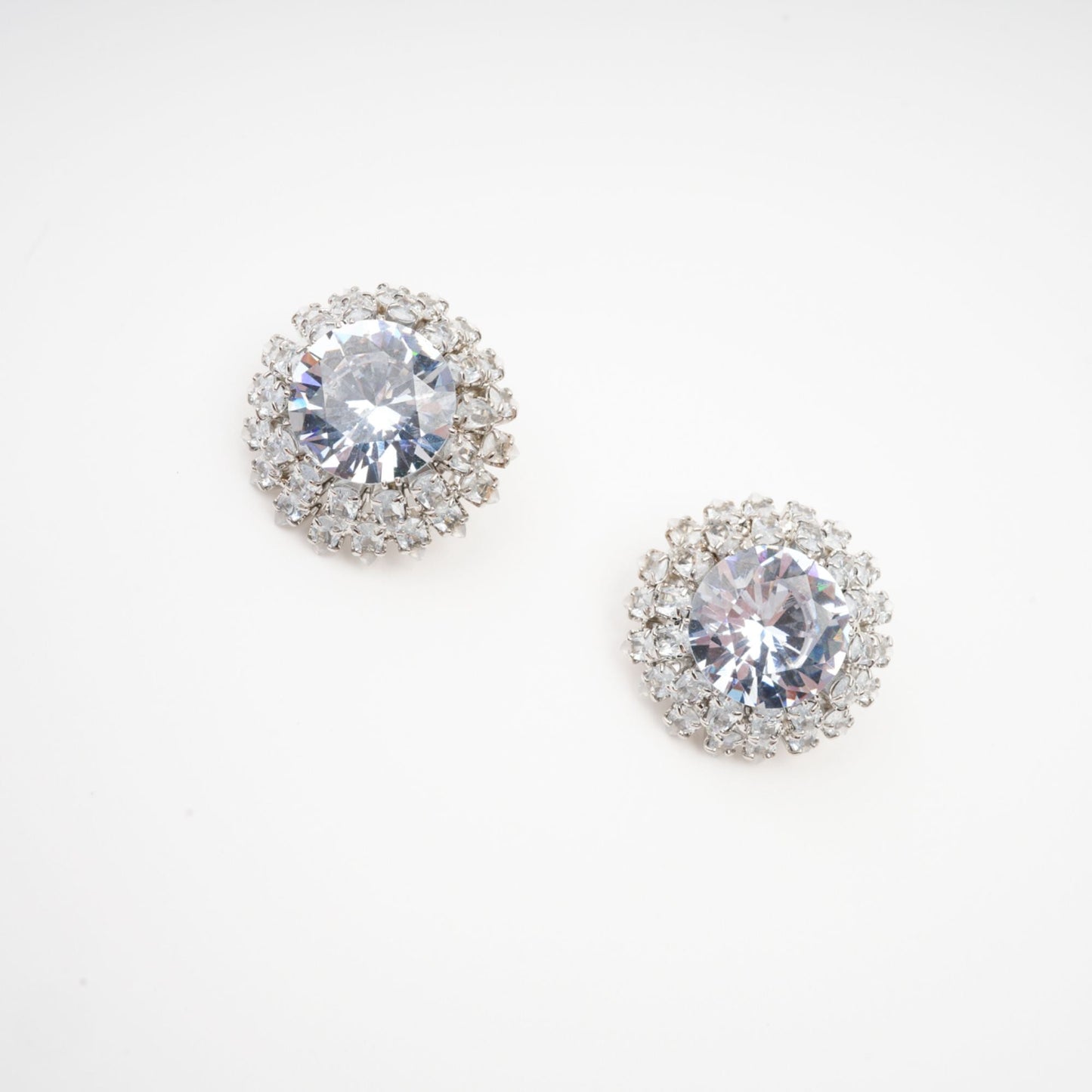 Gina blue rhinestone stud earrings