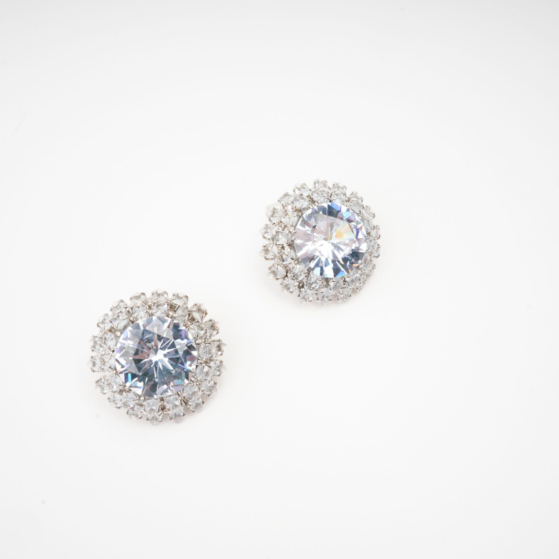 Gina blue rhinestone stud earrings