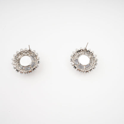 Gina blue rhinestone stud earrings