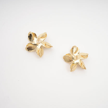 Jeanne floral faux-pearl stud earrings