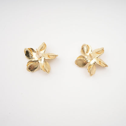 Jeanne floral faux-pearl stud earrings