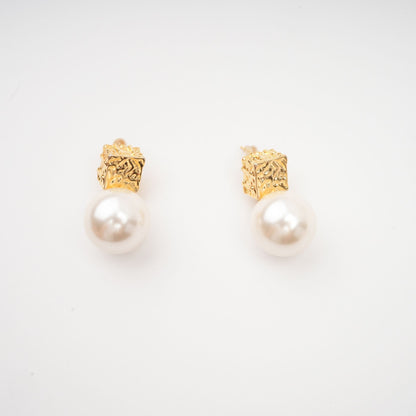 Grace faux-pearl drop earrings