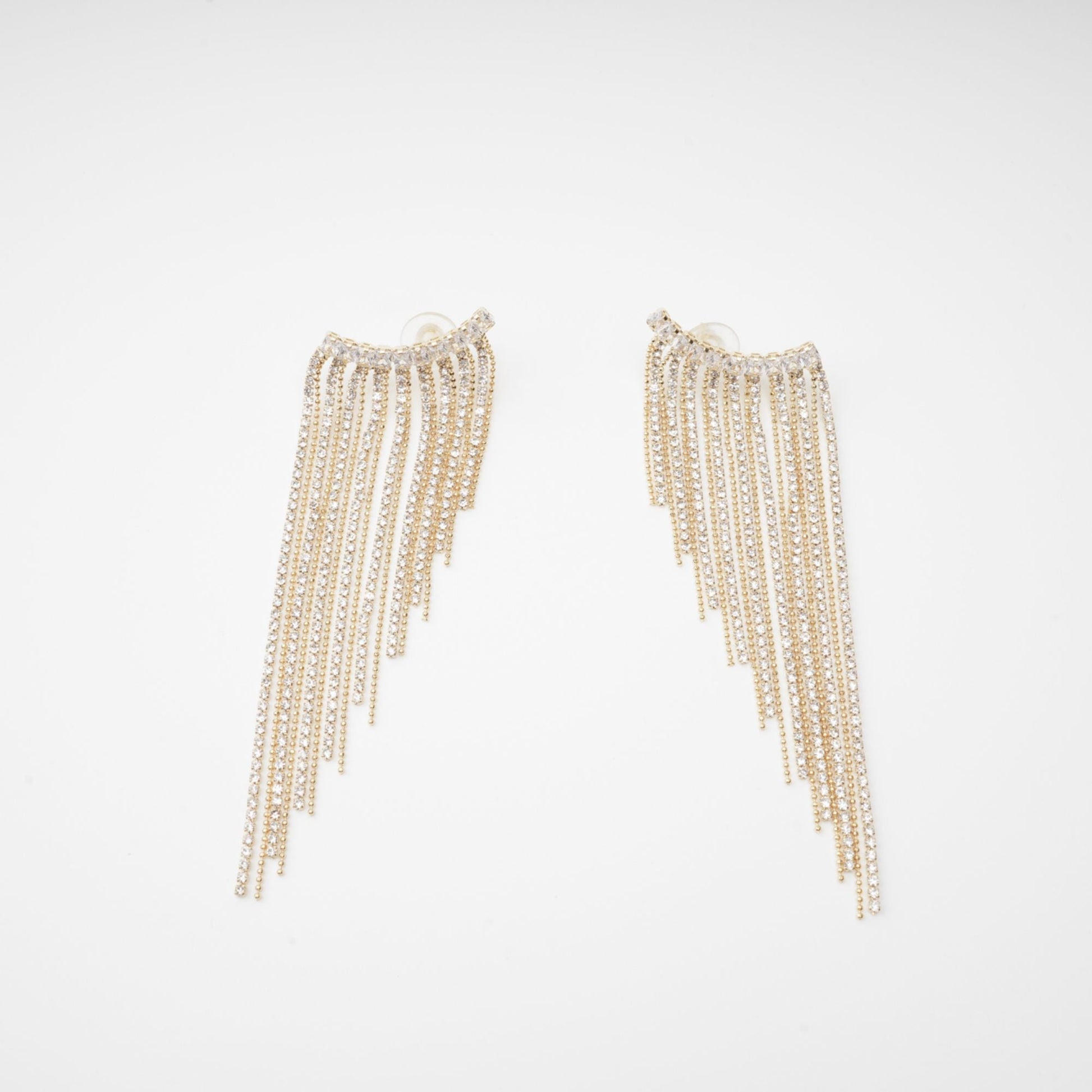 Georgie crystal-embellished tassel earrings