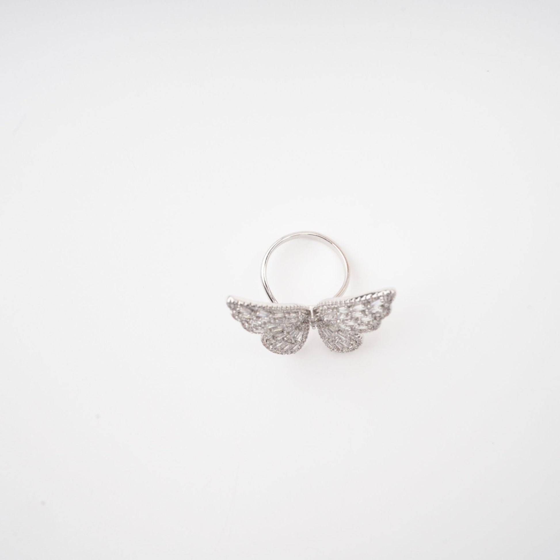 Evodie rhinestone butterfly ring