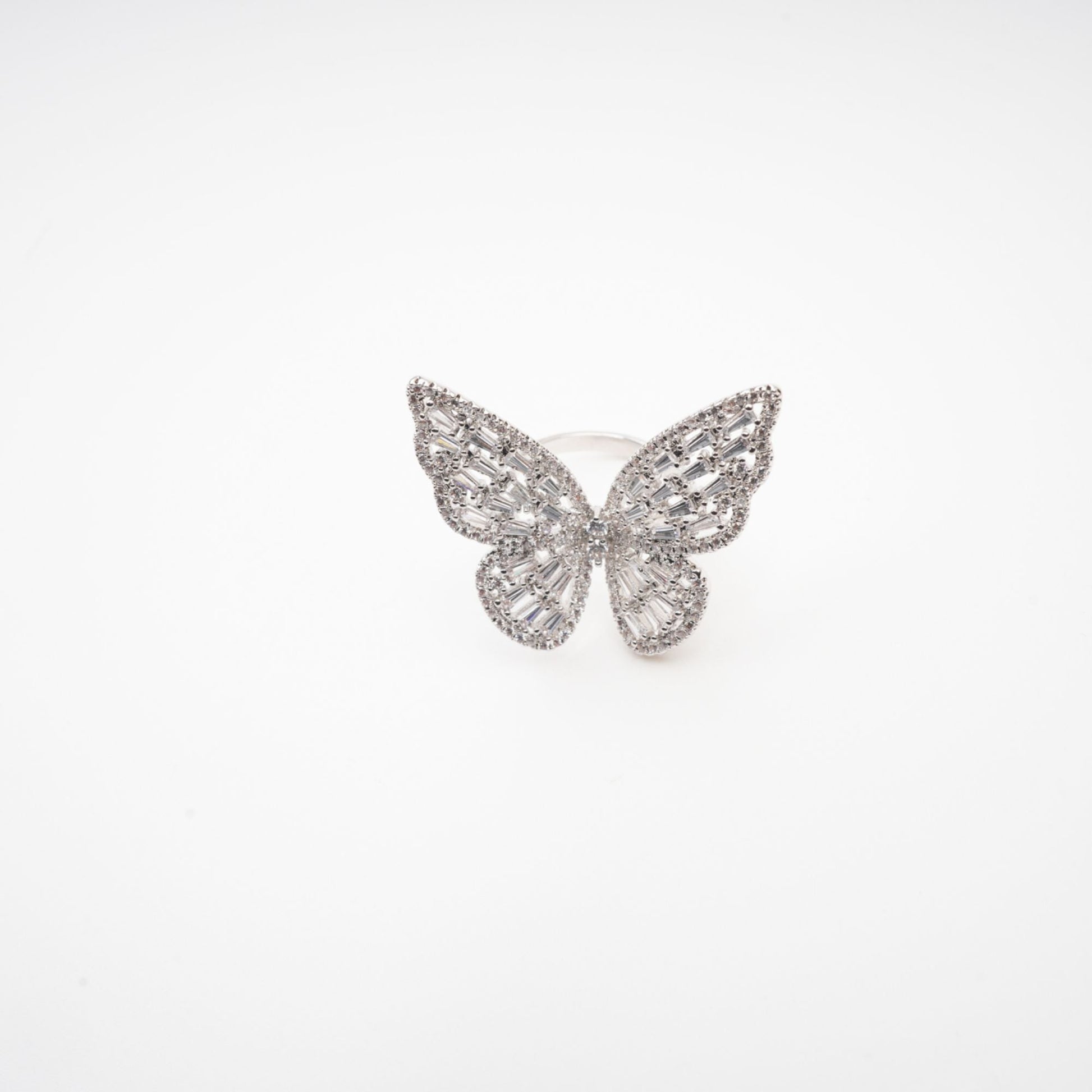 Evodie rhinestone butterfly ring