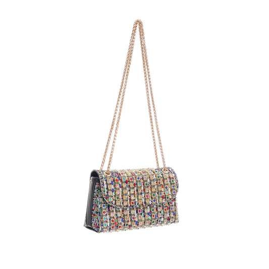 Jade crystal-embellished shoulder bag