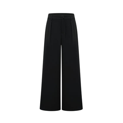 Suzanne black pleated jacket & trousers matching set