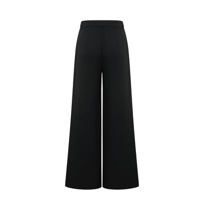 Suzanne black pleated jacket & trousers matching set