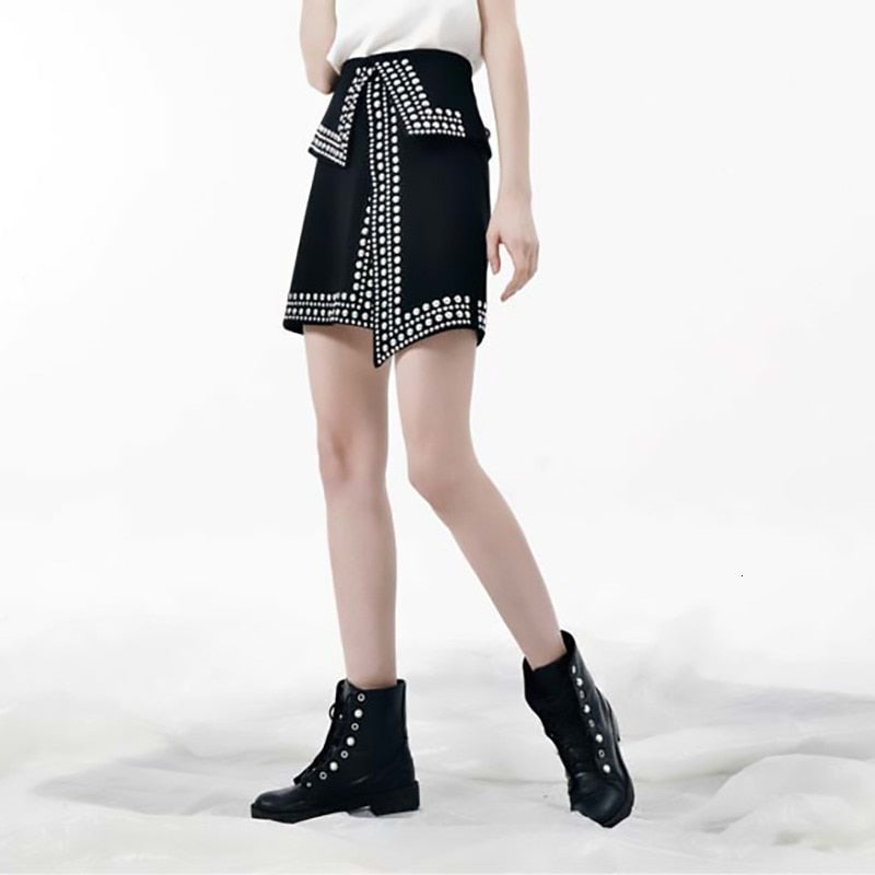 Boldessa® Black Dots Asymmetrical Skirts