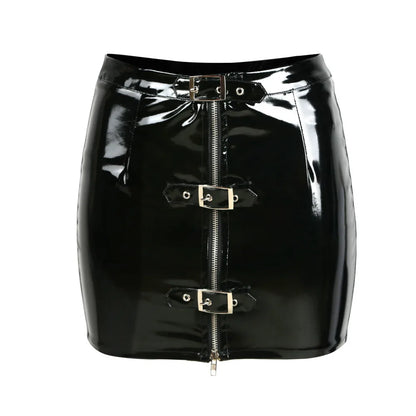 Boldessa® Died Without A Whisper Leather Mini Skirt