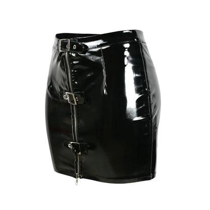 Boldessa® Died Without A Whisper Leather Mini Skirt