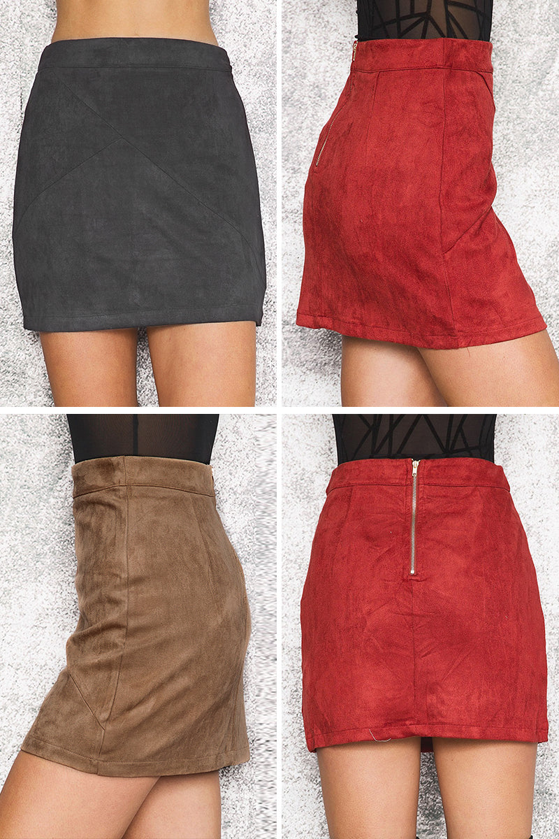 Boldessa® Runaway Baby Suede Mini Skirts