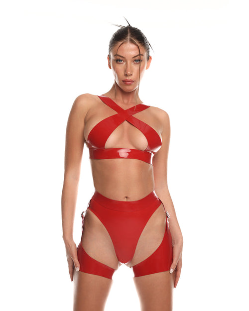 Latex Top "Abyss" Red